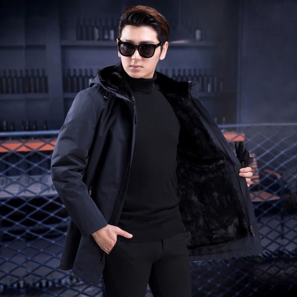2019 autumn and winter new fur one men's fur coat to overcome the entire liner long casual hooded coat, Black
2019 autumn and winter new fur one men's fur coat to overcome the entire liner long casual hooded coat, Black