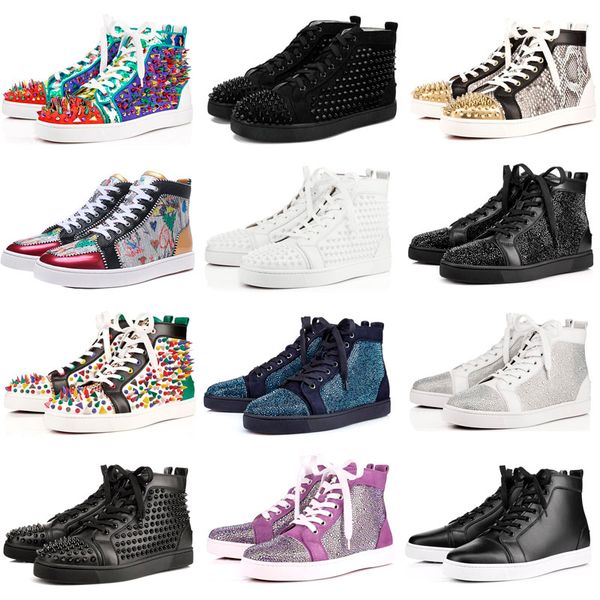 2019 ace fashion luxury designer brand red bottoms high studded spikes flats casual shoes men women glitter genuine leather sneakers 35-47, Black
2019 ace fashion luxury designer brand red bottoms high studded spikes flats casual shoes men women glitter genuine leather sneakers 35-47, Black
