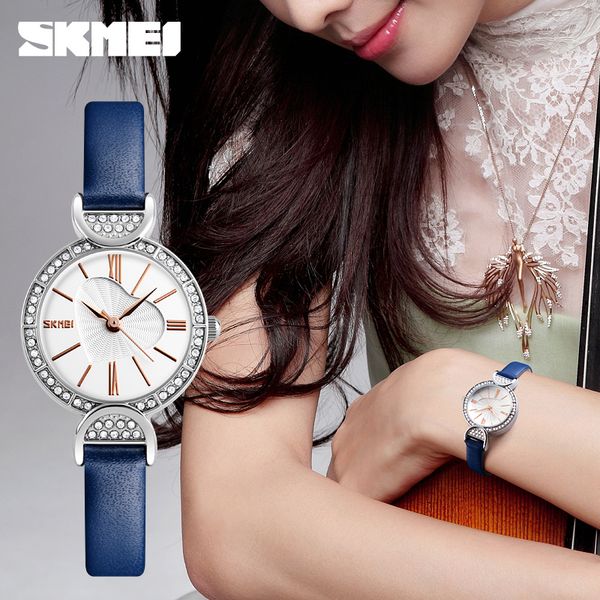 skmei ladies wrist watch small dial fashion casual leather quartz wristwatches women watches heart ladies clock diamond 9146, Slivery;brown
skmei ladies wrist watch small dial fashion casual leather quartz wristwatches women watches heart ladies clock diamond 9146, Slivery;brown