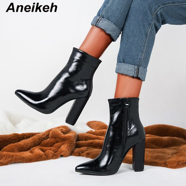 aneikeh new fashion ankle boots chunky high heels pu women autumn booties pointed toe party women pumps size 41 42, Black
aneikeh new fashion ankle boots chunky high heels pu women autumn booties pointed toe party women pumps size 41 42, Black