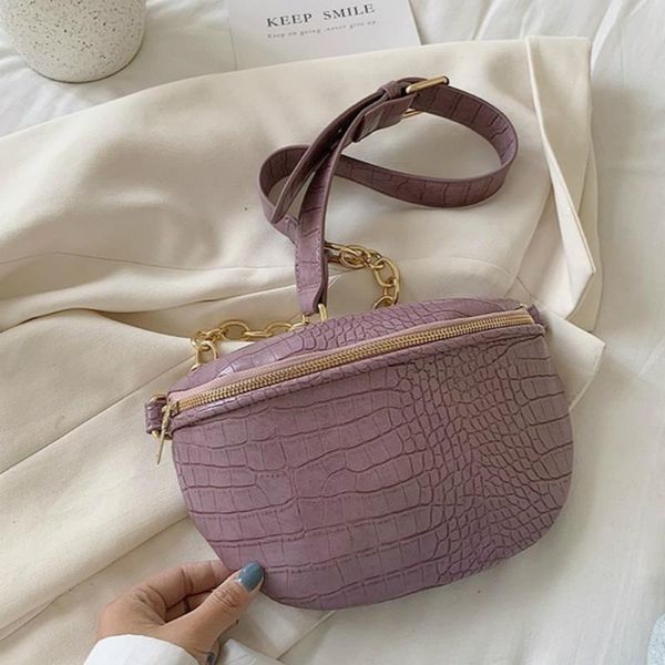 new chain belt bag crocodile pattern small pu leather crossbody bag for women female waist packs ladies' phone purses chest bags
new chain belt bag crocodile pattern small pu leather crossbody bag for women female waist packs ladies' phone purses chest bags