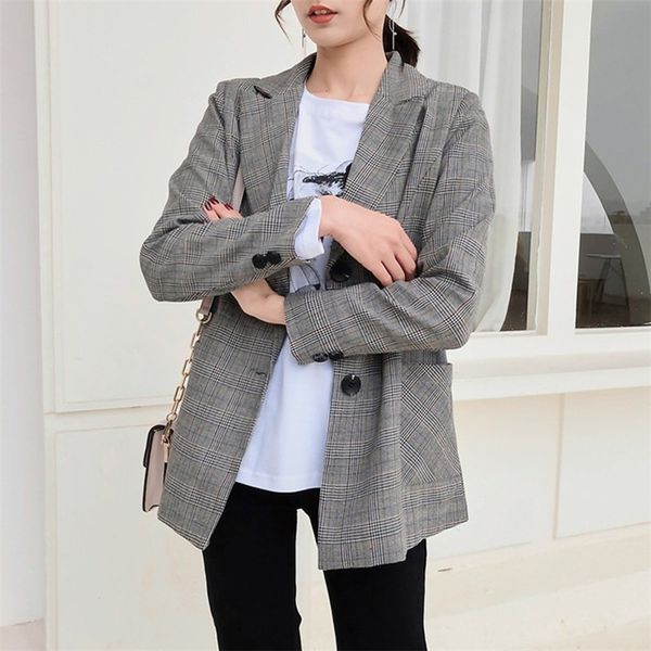 women's suits & blazers mazefeng 2021 spring autumn plaid pockets female single breasted formal jackets notched outerwear, White;black
women's suits & blazers mazefeng 2021 spring autumn plaid pockets female single breasted formal jackets notched outerwear, White;black