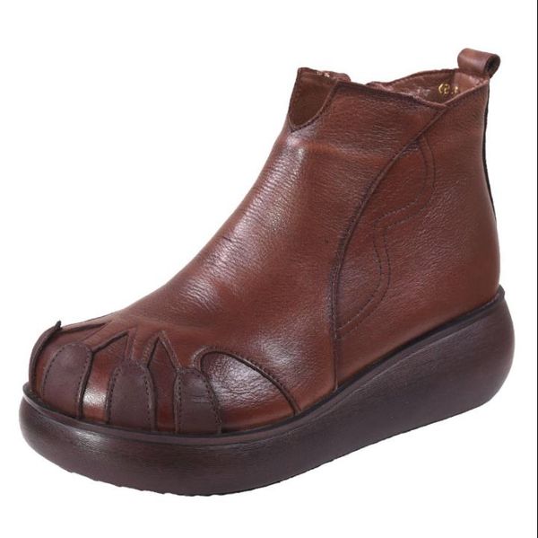 leather muma 2019 winter thick sole ethnic wind wedge heel with suede women's ankle boots cattle leather retro round head martin boots, Red;white
leather muma 2019 winter thick sole ethnic wind wedge heel with suede women's ankle boots cattle leather retro round head martin boots, Red;white