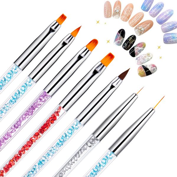 fingerqueen 7 styles rhinestone acrylic handle brushes nail art line flower painting coating shaping flat fan angle pen b-056, Yellow
fingerqueen 7 styles rhinestone acrylic handle brushes nail art line flower painting coating shaping flat fan angle pen b-056, Yellow