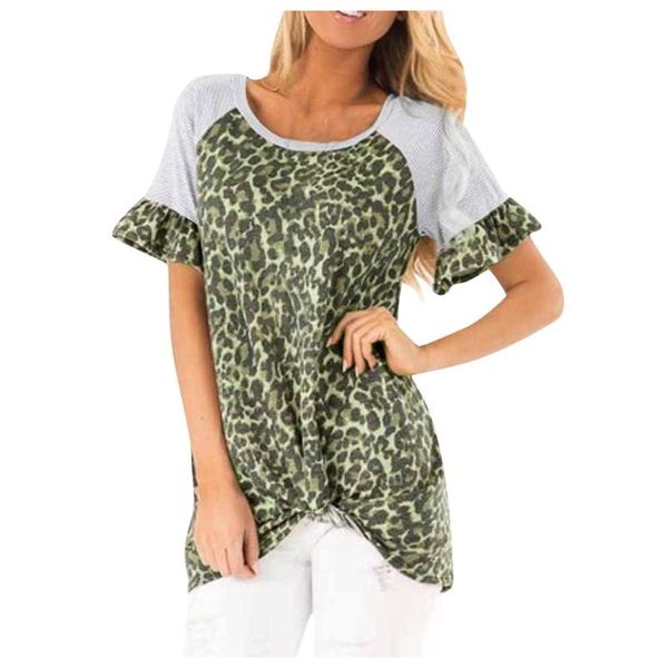 leopard t shirt women summer petal sleeve colorblock patchwork short sleeve tee shirt women casual t-shirt koszulka damska, White
leopard t shirt women summer petal sleeve colorblock patchwork short sleeve tee shirt women casual t-shirt koszulka damska, White
