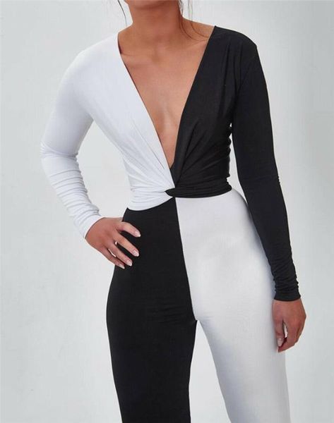 color block twisted women clubwear 2pcs new lady skinny bodycon long sleeve & pants sets clubwear romper v neck suits, Black;white
color block twisted women clubwear 2pcs new lady skinny bodycon long sleeve & pants sets clubwear romper v neck suits, Black;white