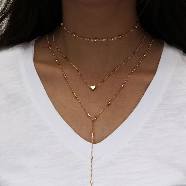 the new trend of multi - storey street shooting ornaments copper casting peach heart pendant necklace suit wholesale choker, Silver
the new trend of multi - storey street shooting ornaments copper casting peach heart pendant necklace suit wholesale choker, Silver