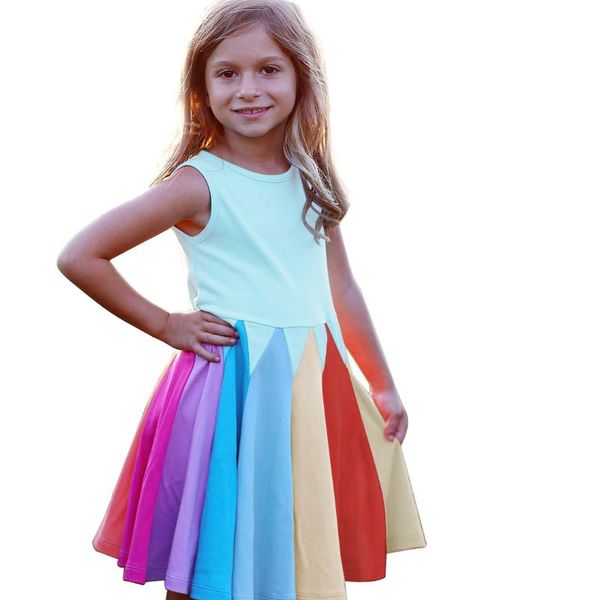 new summer baby girls clothes fashion rainbow short sleeve cotton color block cute party dresses for kids princess girls dress, Red;yellow
new summer baby girls clothes fashion rainbow short sleeve cotton color block cute party dresses for kids princess girls dress, Red;yellow