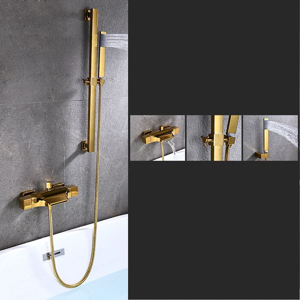 

bathroom shower faucet set rainfall shower mixer tap gold brass waterfall bathtub faucet taps wall mounted bath torneira