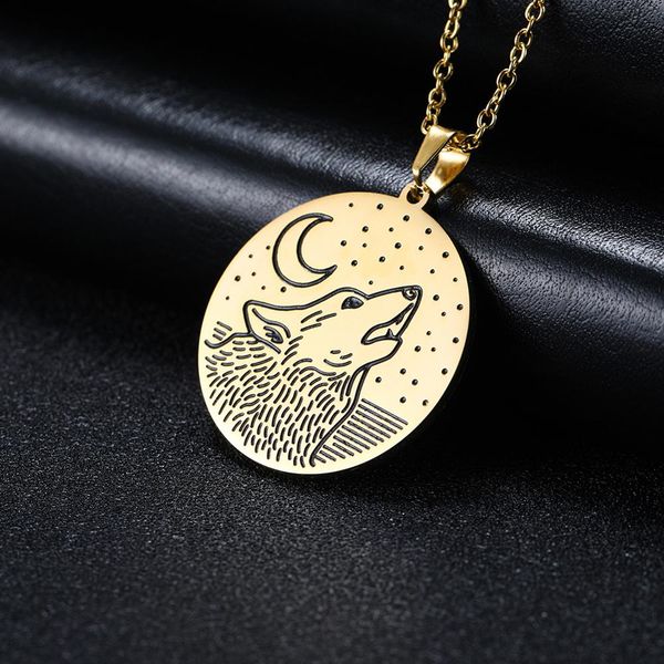 lemegeton vintage howling wolf necklace men gold silver wolf necklaces unique animal jewelry totem and moon necklace
lemegeton vintage howling wolf necklace men gold silver wolf necklaces unique animal jewelry totem and moon necklace