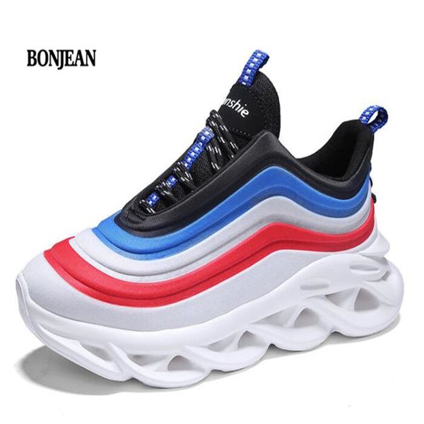 2019 couple knife edge bottom daddy shoes breathable casual soft bottom white shoes gradient rainbow running sports trend, Black
2019 couple knife edge bottom daddy shoes breathable casual soft bottom white shoes gradient rainbow running sports trend, Black