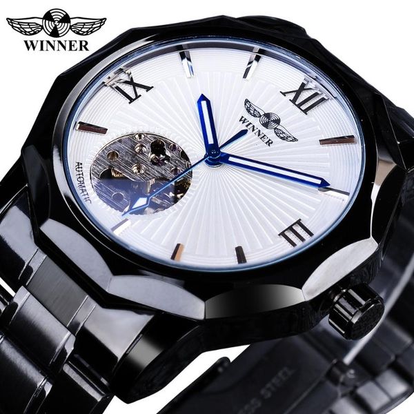 winner white openwork dial luminous hands black stainless steel bracelet clasp sport mens automatic watches top, Slivery;brown
winner white openwork dial luminous hands black stainless steel bracelet clasp sport mens automatic watches top, Slivery;brown