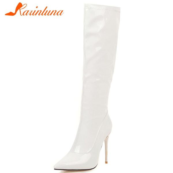 karin new fashion lady 2020 pointed toe high thin heels party wedding boots patent pu boots women mid calf shoes woman, Black
karin new fashion lady 2020 pointed toe high thin heels party wedding boots patent pu boots women mid calf shoes woman, Black