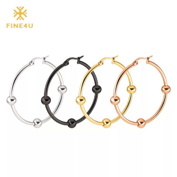 2020 new fine4u e053 small big circle hoop earrings for women 316l stainless steel beads earrings wedding party earring 4 colors, Golden
2020 new fine4u e053 small big circle hoop earrings for women 316l stainless steel beads earrings wedding party earring 4 colors, Golden