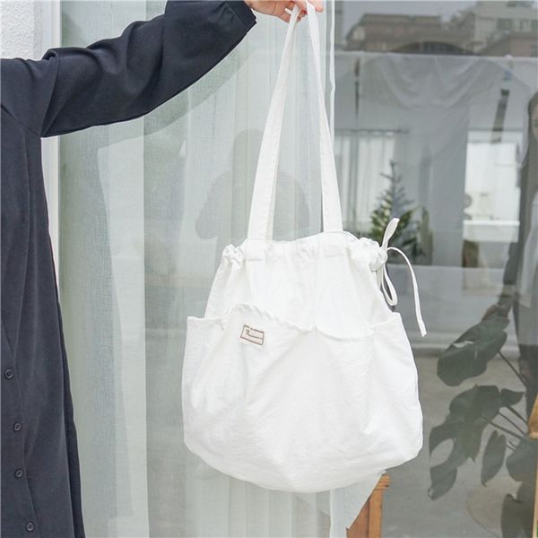 designer handbags women shoulder bags korean style personality drawstring shoulder bag large capacity casual cotton crossbody bags