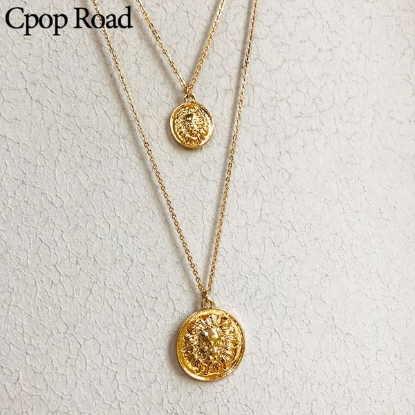 cpop trendy double layer vintage human avatar lion pendant necklace personality creative gold chain necklace jewelry accessories, Silver
cpop trendy double layer vintage human avatar lion pendant necklace personality creative gold chain necklace jewelry accessories, Silver
