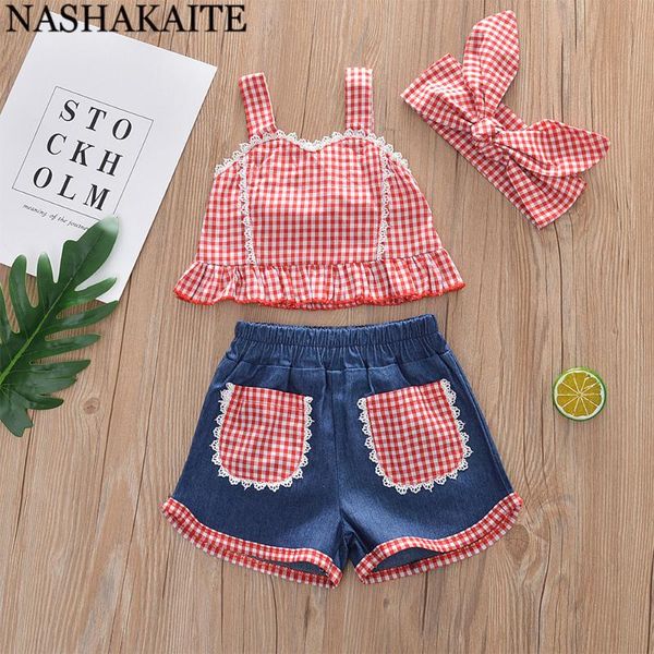 nashakaite 3pcs baby girl clothes set red plaid tank pocket pants +hairband 2020 summer baby clothes for 1-5y, White
nashakaite 3pcs baby girl clothes set red plaid tank pocket pants +hairband 2020 summer baby clothes for 1-5y, White