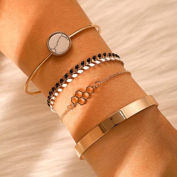 diezi 4pcs/set vintage gold cuff bangle bracelets set for women fashion 2019 new bohemian black white acrylic bracelet jewelry
diezi 4pcs/set vintage gold cuff bangle bracelets set for women fashion 2019 new bohemian black white acrylic bracelet jewelry