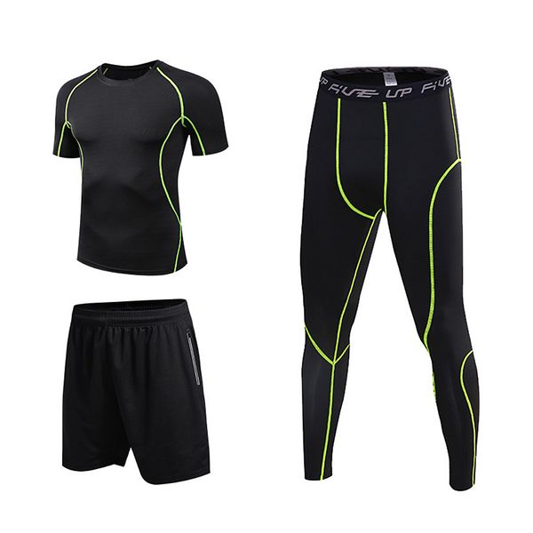 men sports set 3 pack with t-shirt loose fitting shorts tight leggings pants for running cycling basketball yoga hiking gym, White;black
men sports set 3 pack with t-shirt loose fitting shorts tight leggings pants for running cycling basketball yoga hiking gym, White;black