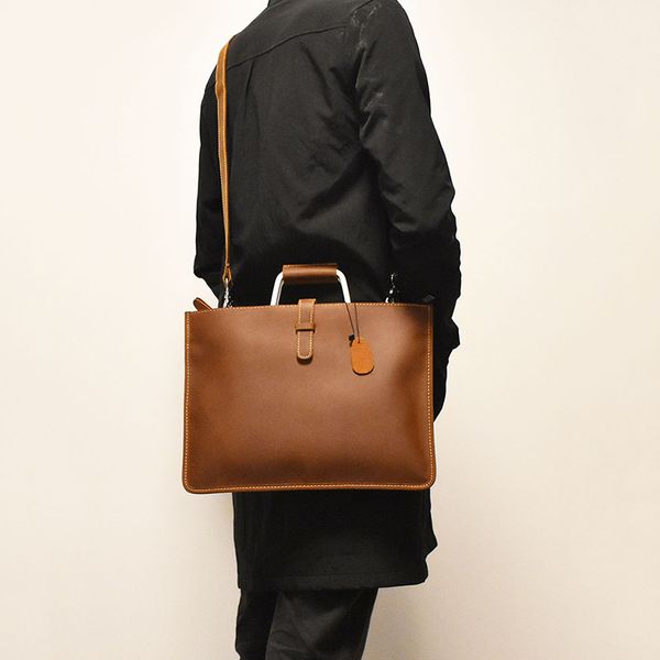 men genuine leather briefcase vintage lapbag ultra thin shoulder bag mens business tote crazy horse leather messenger
men genuine leather briefcase vintage lapbag ultra thin shoulder bag mens business tote crazy horse leather messenger