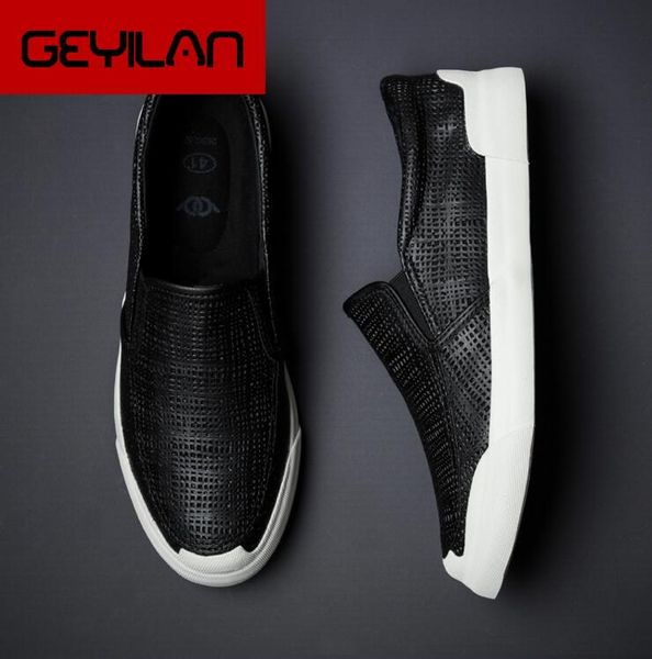 2019 summer new fashion high grade men fenestrated leather slip-on casual shoes trend shoes loafers, Black
2019 summer new fashion high grade men fenestrated leather slip-on casual shoes trend shoes loafers, Black