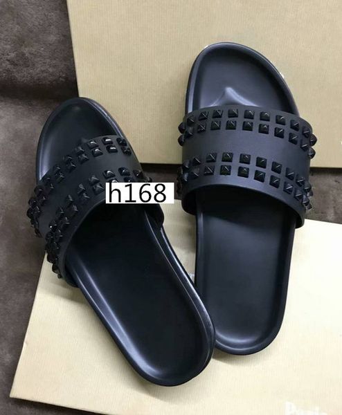 donna willow nail slippers designer luxury red bottoms shoes men's rivet spikes flat slipperswith boxs, Black
donna willow nail slippers designer luxury red bottoms shoes men's rivet spikes flat slipperswith boxs, Black