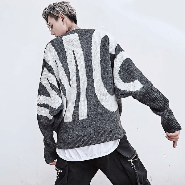 2018 new men's thick winter sweater fashion brand mens sweater big size hip hop ripped loose striped mens wool pullover, White;black
2018 new men's thick winter sweater fashion brand mens sweater big size hip hop ripped loose striped mens wool pullover, White;black