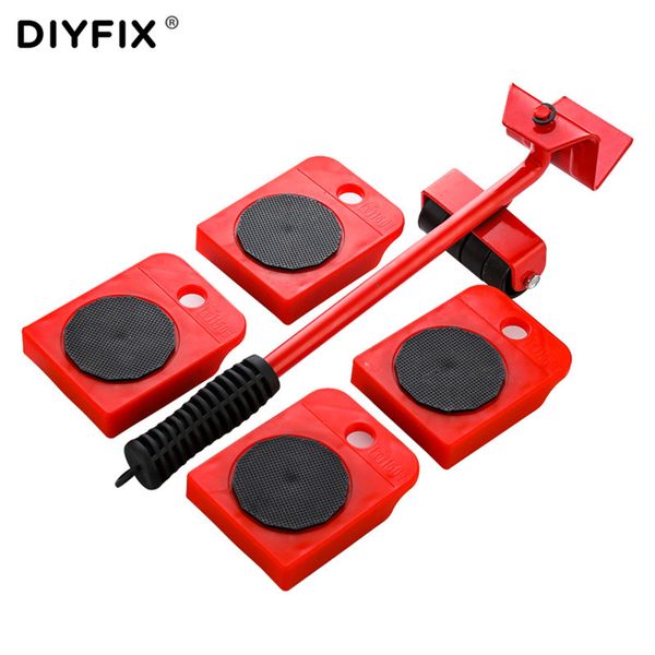 

diyfix 5pcs furniture mover tools labor-saving with 4 wheeled roller transport lifter household moving hand tool set