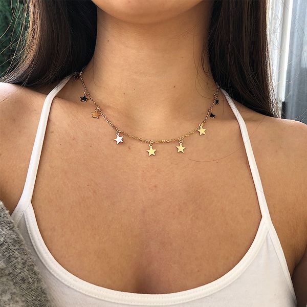 vienkim 2018 fashion single layers necklace gold star clavicle chain and personality woman necklace fine jewelry, Silver
vienkim 2018 fashion single layers necklace gold star clavicle chain and personality woman necklace fine jewelry, Silver