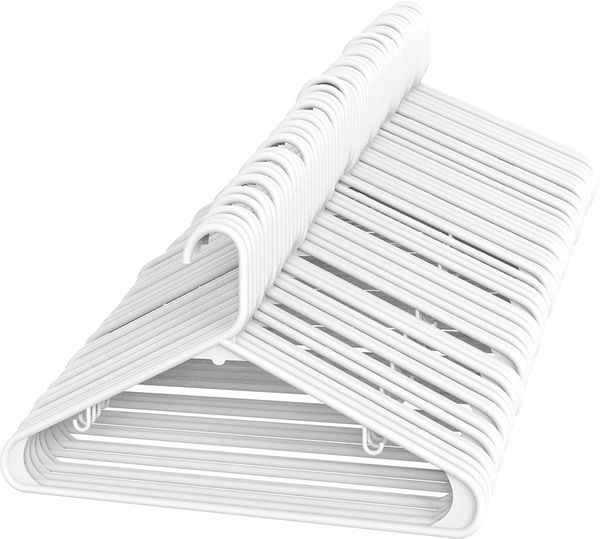 white plastic hangers, plastic clothes hangers ideal for everyday standard use, clothing hangers (white, 60 pack
white plastic hangers, plastic clothes hangers ideal for everyday standard use, clothing hangers (white, 60 pack