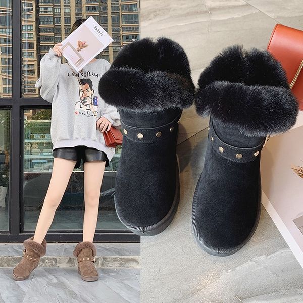 w- cotton shoes winter round head new fashion short tube snow boots plus velvet thick flat flat feet casual women's boots, Black
w- cotton shoes winter round head new fashion short tube snow boots plus velvet thick flat flat feet casual women's boots, Black