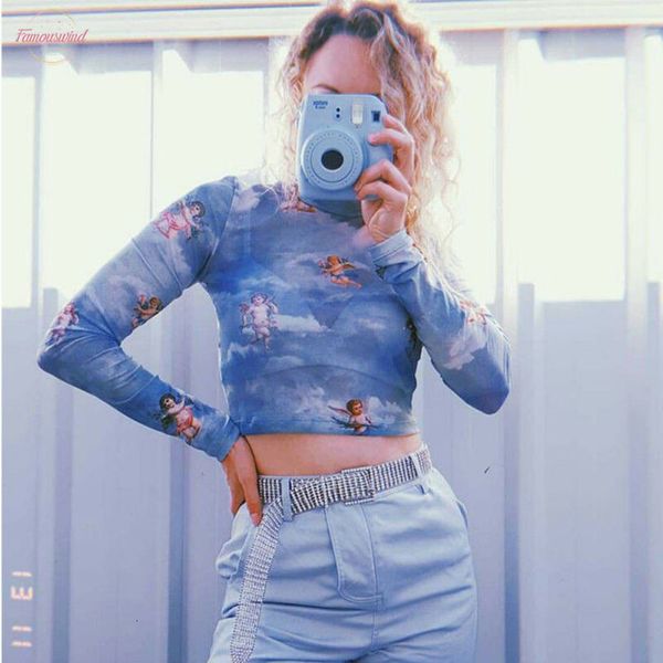 new fashion women see-through sheer mesh net t-shirt crop cute angel printed female summer vest t shirts sale, White
new fashion women see-through sheer mesh net t-shirt crop cute angel printed female summer vest t shirts sale, White