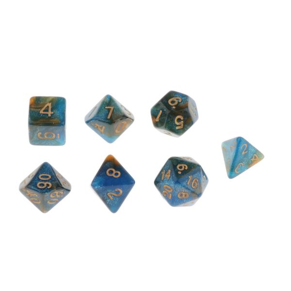 7 pieces polyhedral dice set for role playing game d&d and math teaching - select colors
7 pieces polyhedral dice set for role playing game d&d and math teaching - select colors
