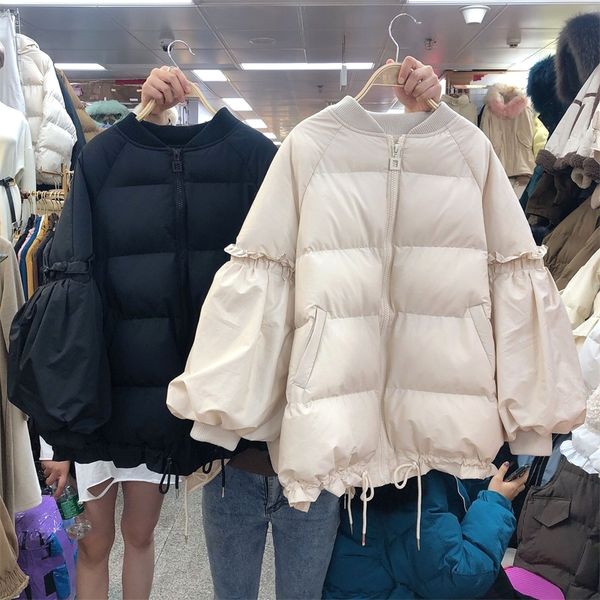 2019 winter new korean round neck loose waisted cotton padded jacket with sleeves and ruffles for women winter coat plus size, Black
2019 winter new korean round neck loose waisted cotton padded jacket with sleeves and ruffles for women winter coat plus size, Black