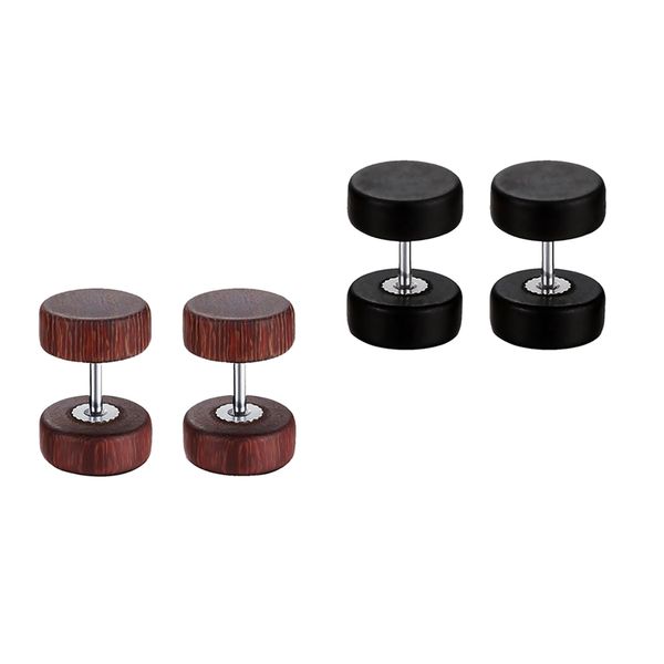 2 pair men women wooden button stainless steel screw back stud earrings 10mm, Golden
2 pair men women wooden button stainless steel screw back stud earrings 10mm, Golden