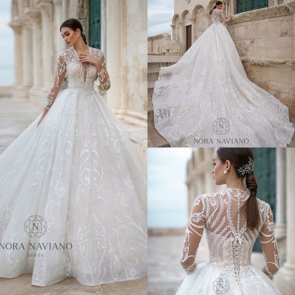 2020 long sleeve wedding dresses appliqued v neck court train lace up back modest country bridal gowns custom made beach wedding dress, White
2020 long sleeve wedding dresses appliqued v neck court train lace up back modest country bridal gowns custom made beach wedding dress, White
