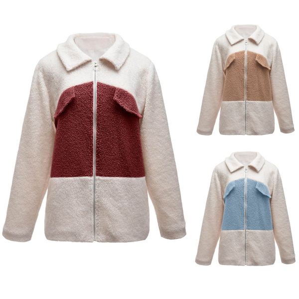 women's wool & blends fashion women casual long sleeve winter warm outwear patchwork coat hairy 2021, Black
women's wool & blends fashion women casual long sleeve winter warm outwear patchwork coat hairy 2021, Black