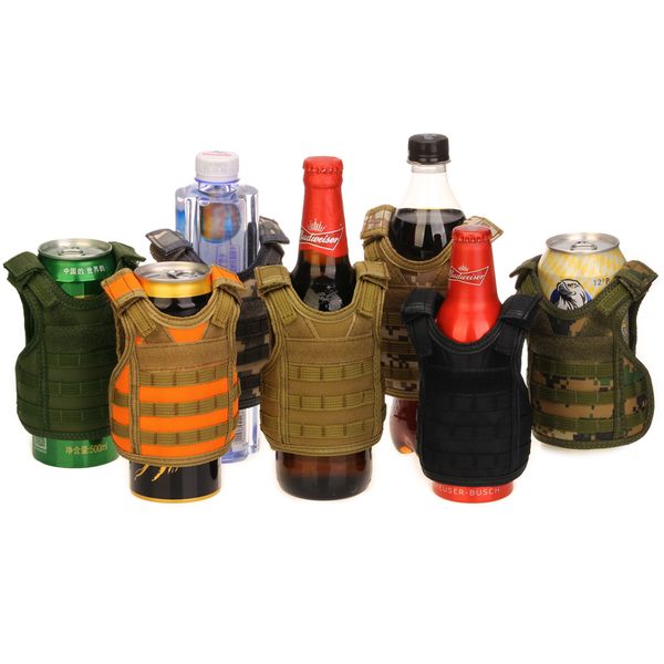 tactical beer molle vest mini miniature wine bottle cover vest beverage cooler adjustable shoulder straps, Camo;black
tactical beer molle vest mini miniature wine bottle cover vest beverage cooler adjustable shoulder straps, Camo;black