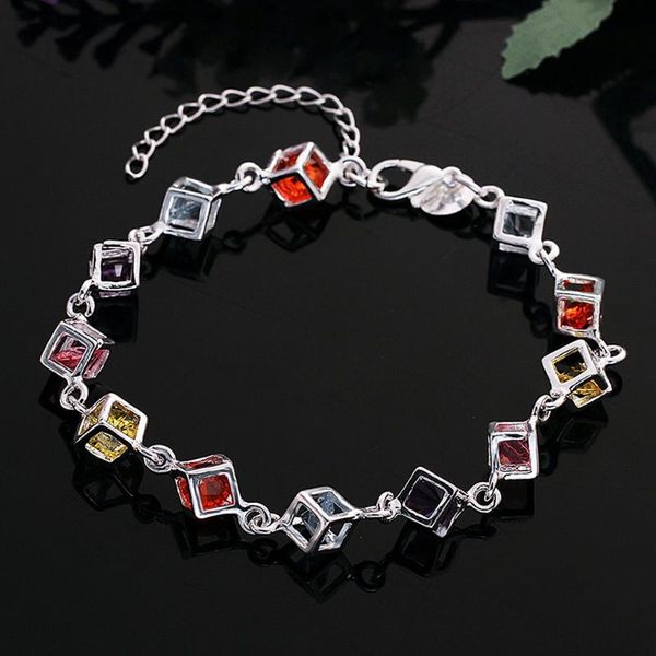 color stone checkered bracelet foreign color stone checkered silver rolo bracelet multicolor zircon female purple, Black
color stone checkered bracelet foreign color stone checkered silver rolo bracelet multicolor zircon female purple, Black