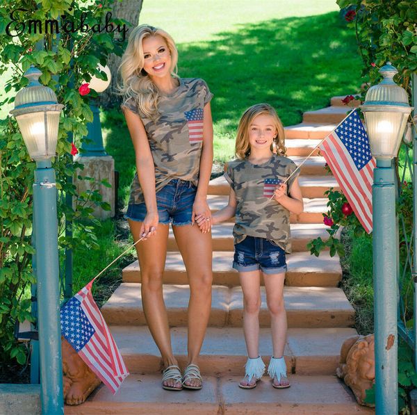family matching mother daughter outfits summer short sleeve camouflage independence day t-shirt women kids blouse tee, Blue
family matching mother daughter outfits summer short sleeve camouflage independence day t-shirt women kids blouse tee, Blue