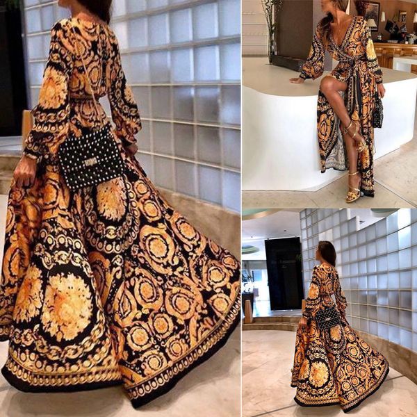 elegant women casual v-neck vintage boho floral long sleeve maxi sundress club party beach formal dress, Black;gray
elegant women casual v-neck vintage boho floral long sleeve maxi sundress club party beach formal dress, Black;gray