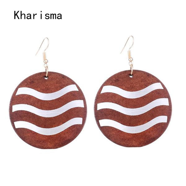 kharisma fashion drop earrings 2019 brown black red round wooden wavy reflective strip pendant earrings for women party jewelry, Silver
kharisma fashion drop earrings 2019 brown black red round wooden wavy reflective strip pendant earrings for women party jewelry, Silver