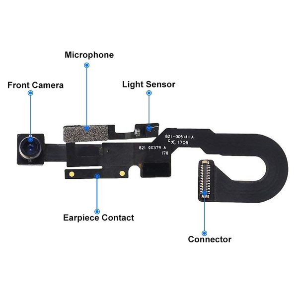 houstmust for iphone 7 7 plus face front camera with sensor proximity light and microphone flex cable + full set screws
houstmust for iphone 7 7 plus face front camera with sensor proximity light and microphone flex cable + full set screws