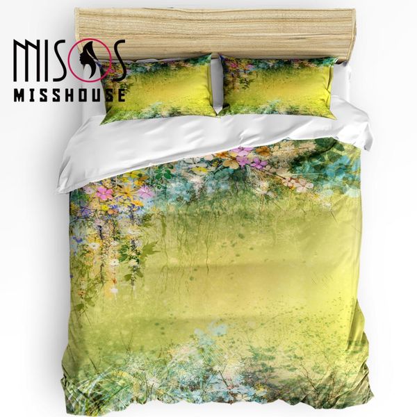 misshouse bedding sets flower spring home textile 3pcs duvet cover set comforter cover pillowcases