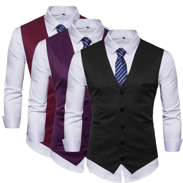 pure color men suit vest black purple wine red mens waistcoat vests banquet wedding dress vest men s m xl xxl xxxl, Black;white
pure color men suit vest black purple wine red mens waistcoat vests banquet wedding dress vest men s m xl xxl xxxl, Black;white