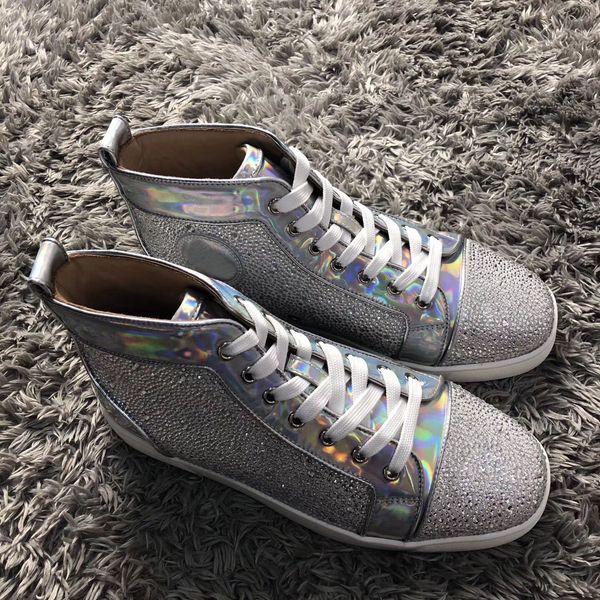 luxury men's high red bottom strass sneakers brand designer rhinestone casual leisure walking man daily skateboarding flats r sale, Black
luxury men's high red bottom strass sneakers brand designer rhinestone casual leisure walking man daily skateboarding flats r sale, Black