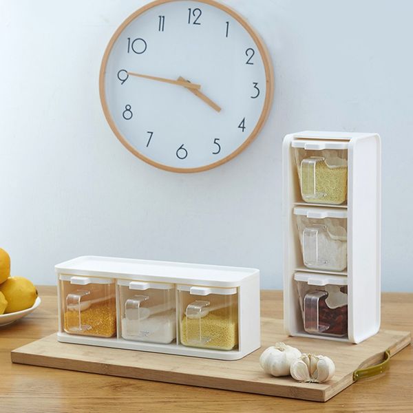 3 grids spice rack with spoon kitchen with lid container seasoning box spices storage condiment jar cooking handle #
3 grids spice rack with spoon kitchen with lid container seasoning box spices storage condiment jar cooking handle #