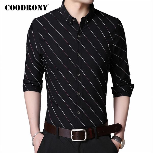men's casual shirts coodrony brand long sleeve shirt men spring autumn mens social business fashion striped cotton chemise homme c6029, White;black
men's casual shirts coodrony brand long sleeve shirt men spring autumn mens social business fashion striped cotton chemise homme c6029, White;black