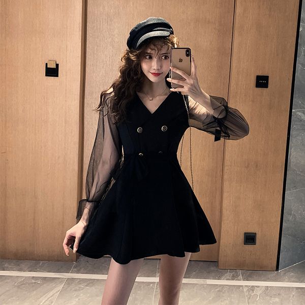 2020 spring and autumn new fashion temperament slimming waist goddess fan autumn clothes long-sleeved dress womens clothing, White;black
2020 spring and autumn new fashion temperament slimming waist goddess fan autumn clothes long-sleeved dress womens clothing, White;black