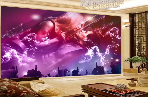 3d wall paper home decor custom night romantic couple 3d character wallpaper big promotion for wallpaper